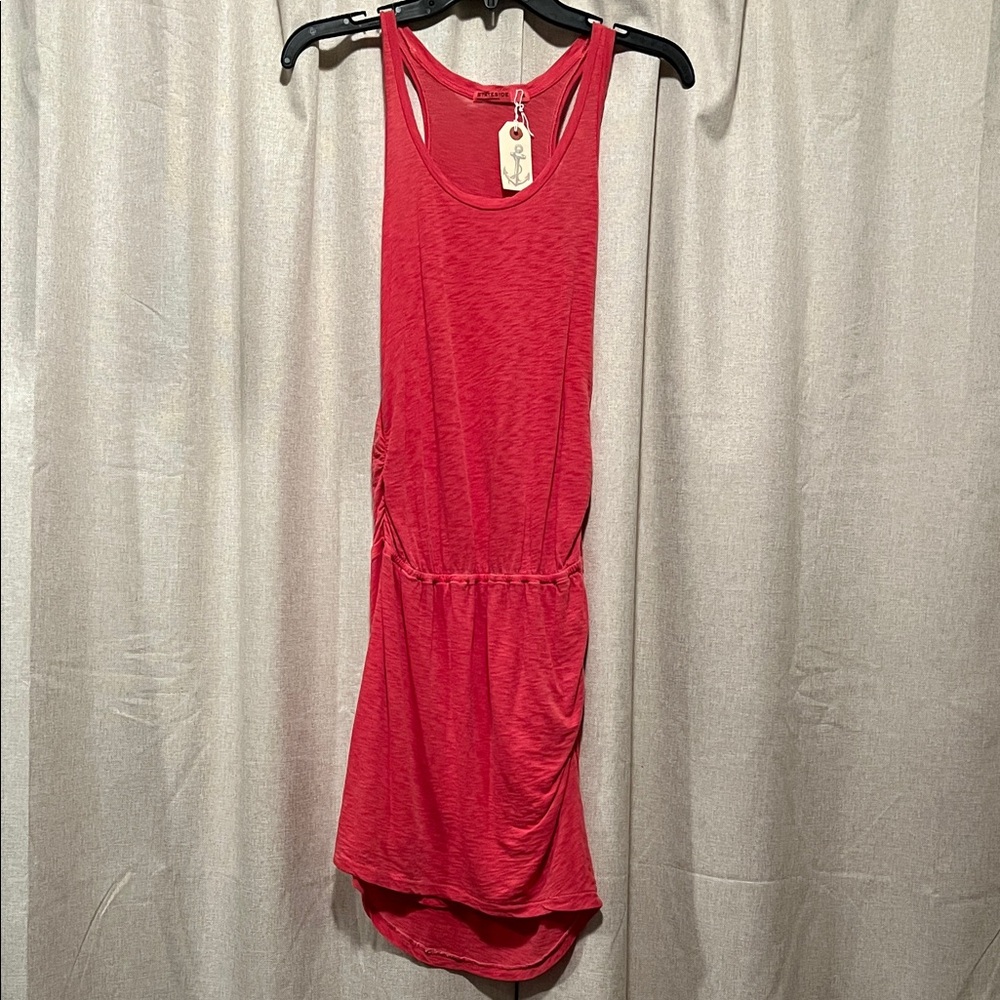 NWT Stateside Supima Cotton Tank Twist Dress Coral Size XS